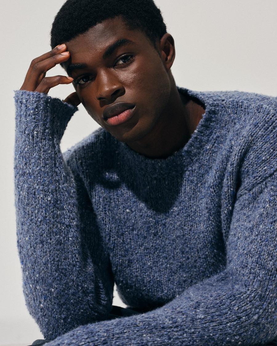 Scaglione ROUND NECK MAXI CASHMOULINE' DENIM