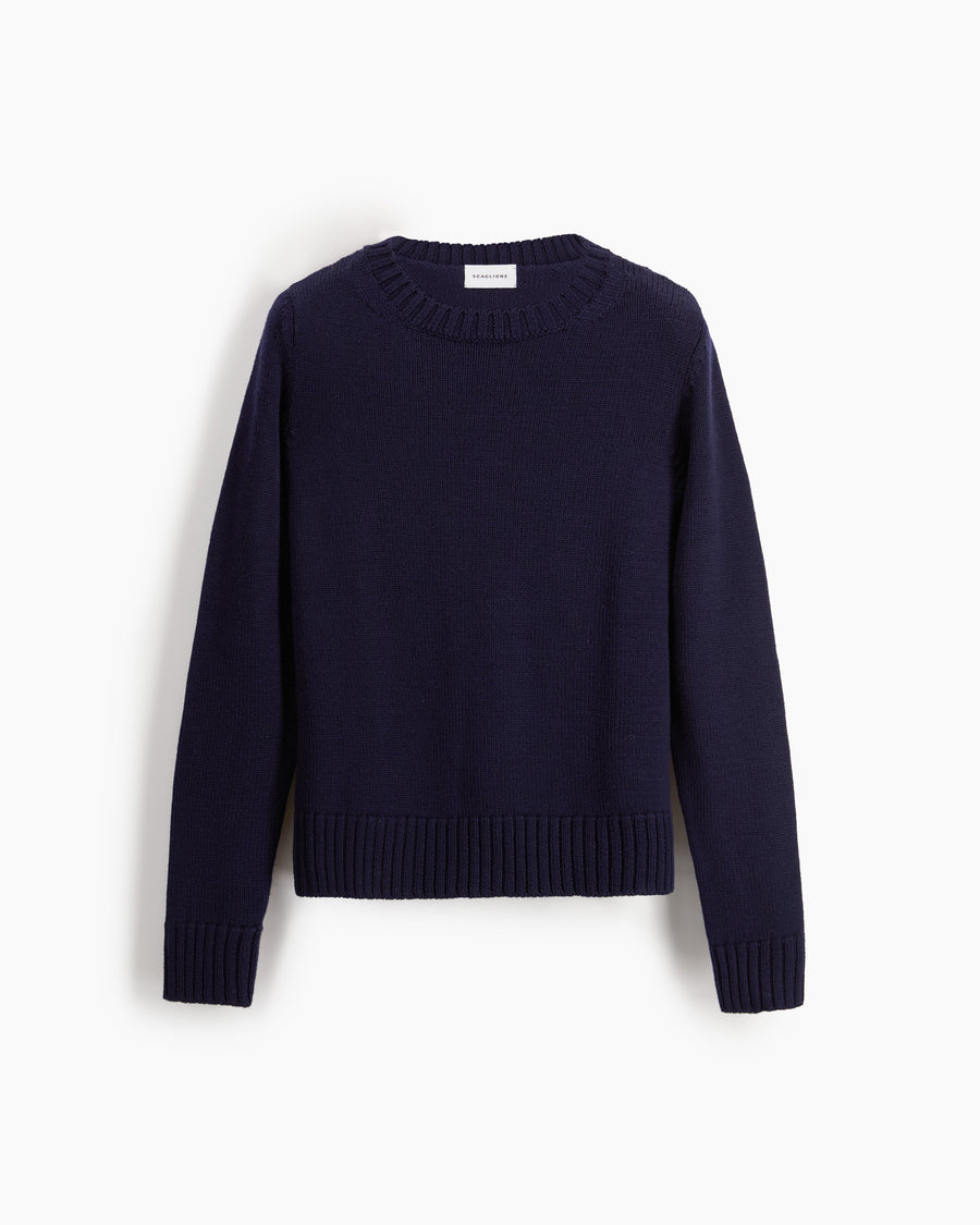 Scaglione ROUND NECK MERINO SOFT NAVY