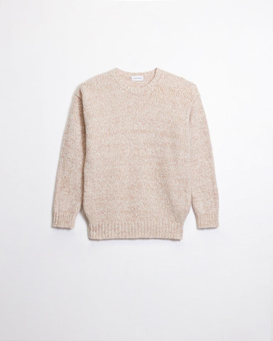 Scaglione ROUND NECK OVER MOULINE' CARAMEL