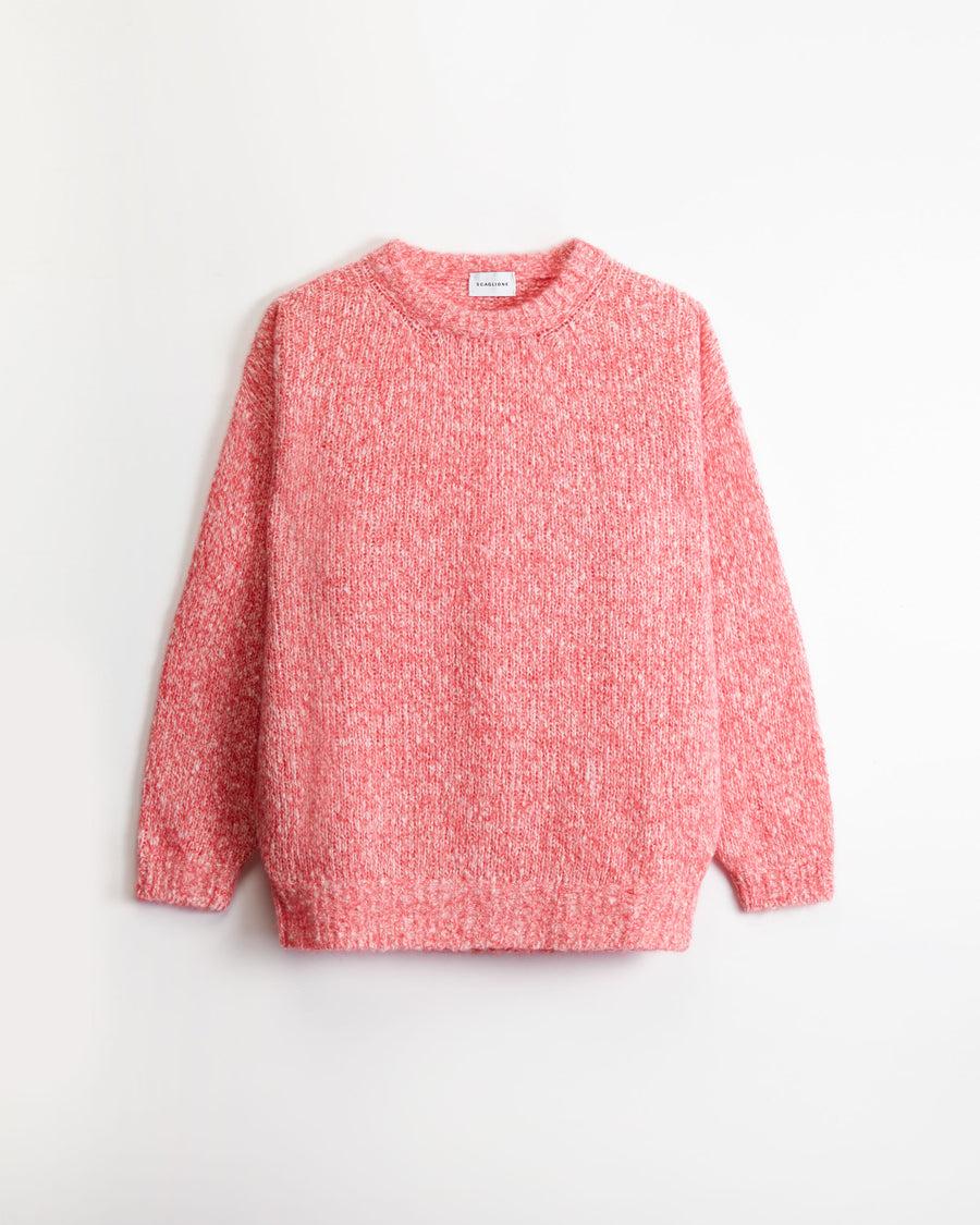 Scaglione ROUND NECK OVER MOULINE' MAGENTA