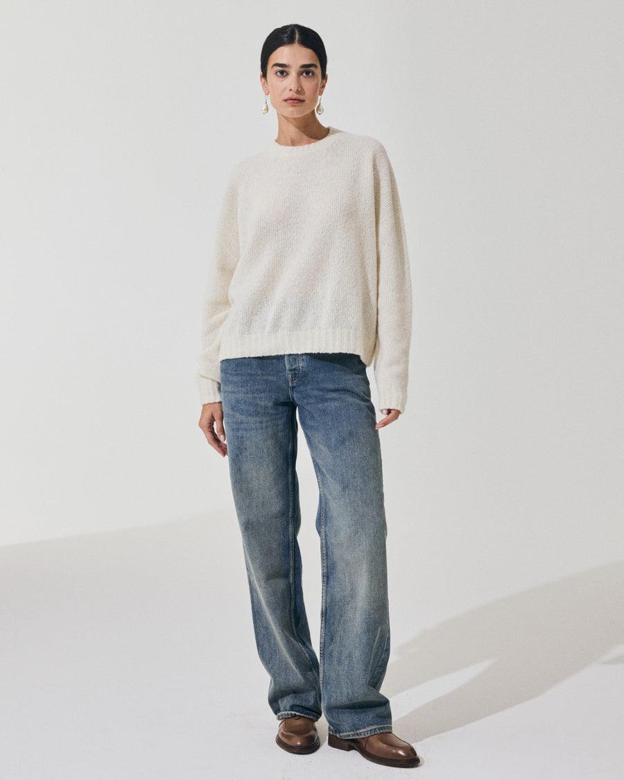 Scaglione ROUND NECK OVER PUFFED CASHMERE MILK