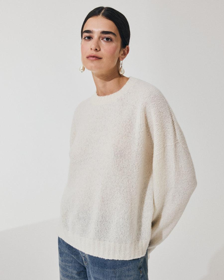 Scaglione ROUND NECK OVER PUFFED CASHMERE MILK