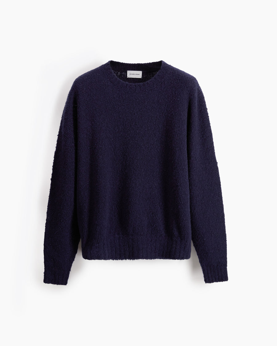 Scaglione ROUND NECK OVER PUFFED CASHMERE NAVY