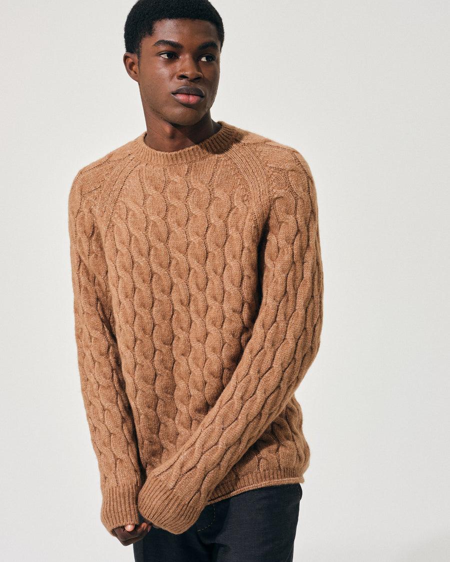 Scaglione ROUND NECK RAGLAN CABLES CARAMEL