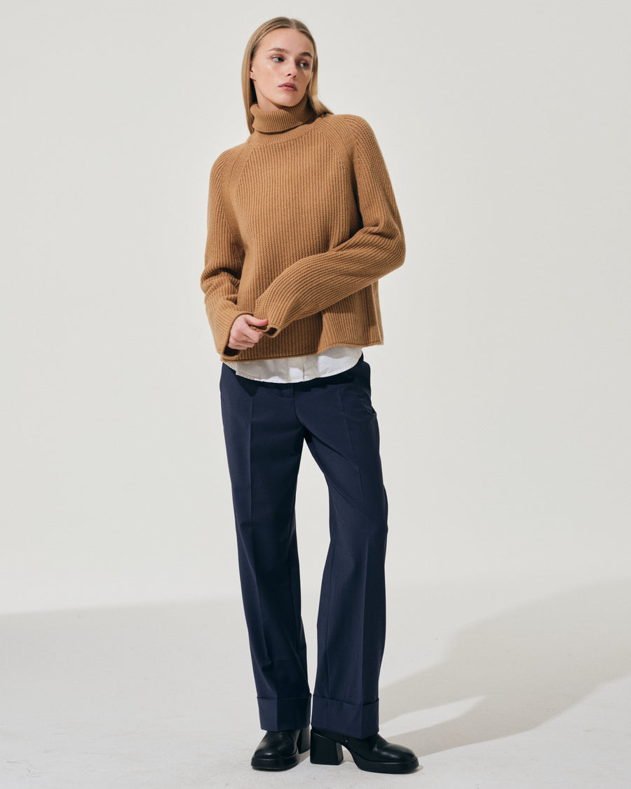 Scaglione ROUND NECK RAGLAN FISHERMAN CARAMEL