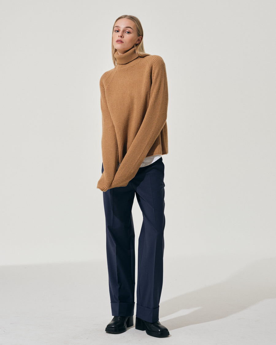 Scaglione ROUND NECK RAGLAN FISHERMAN CARAMEL