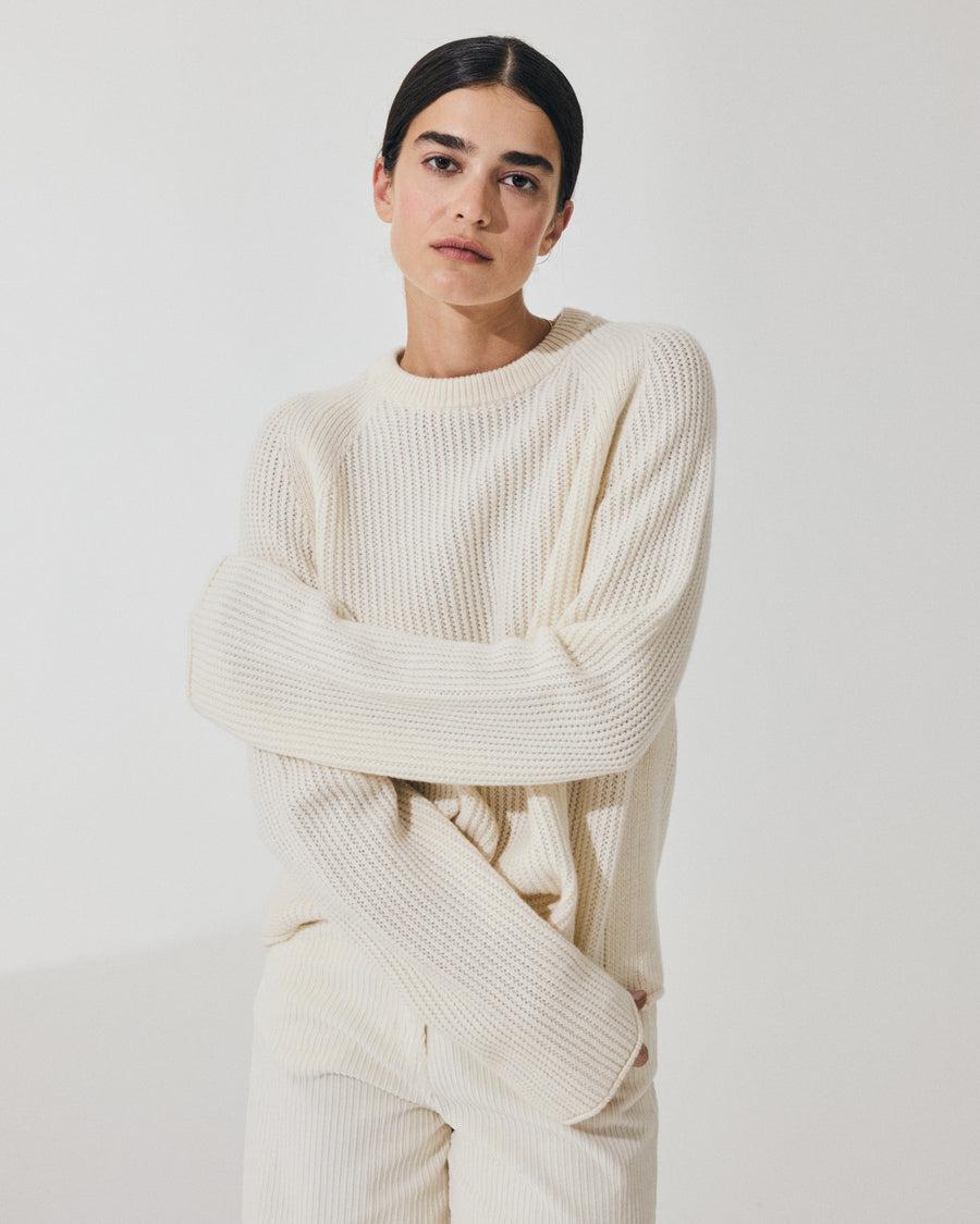 Scaglione ROUND NECK RAGLAN FISHERMAN MILK