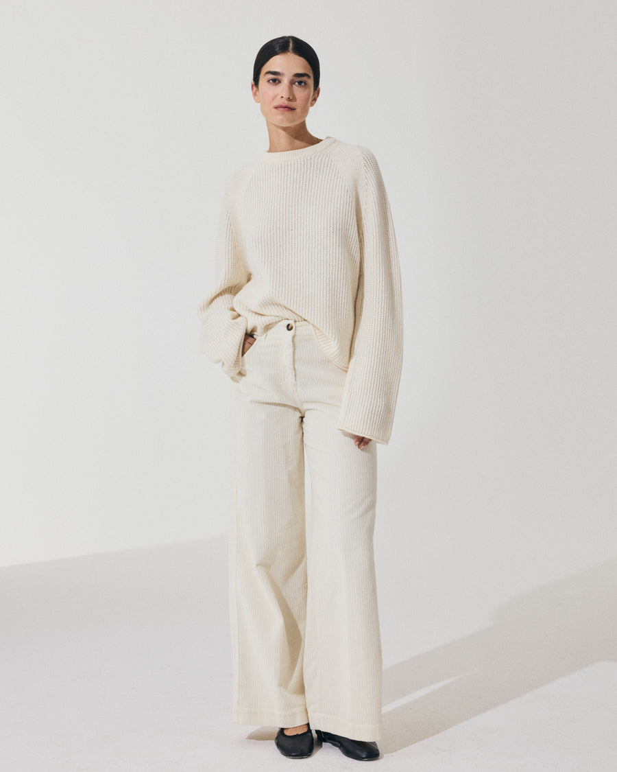 Scaglione ROUND NECK RAGLAN FISHERMAN MILK