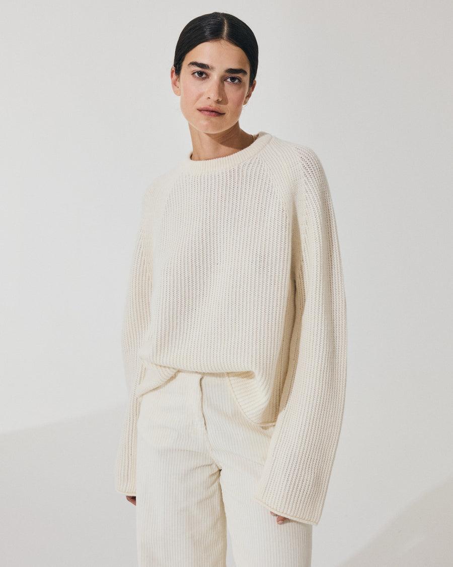 Scaglione ROUND NECK RAGLAN FISHERMAN MILK