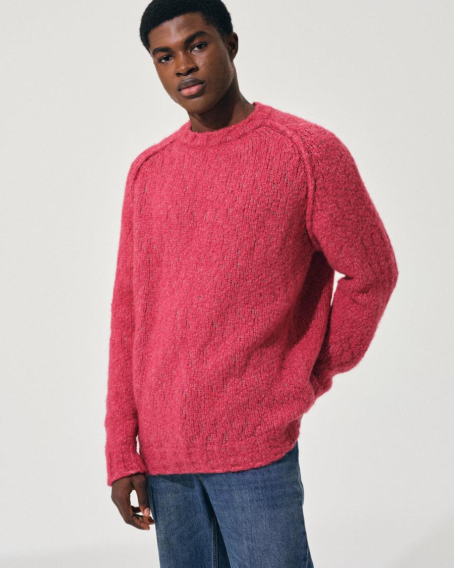 Scaglione ROUND NECK RAGLAN SOFT ALPACA DAHLIA