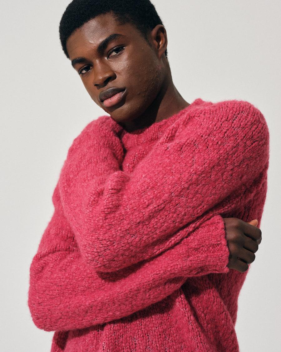 Scaglione ROUND NECK RAGLAN SOFT ALPACA DAHLIA