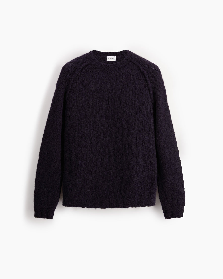 Scaglione ROUND NECK RAGLAN SOFT ALPACA NAVY