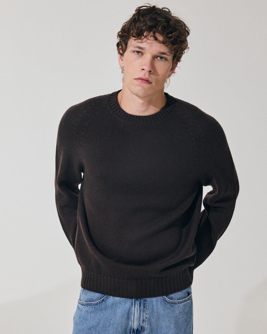Scaglione ROUND NECK RAGLAN SOFT MERINO EBANO