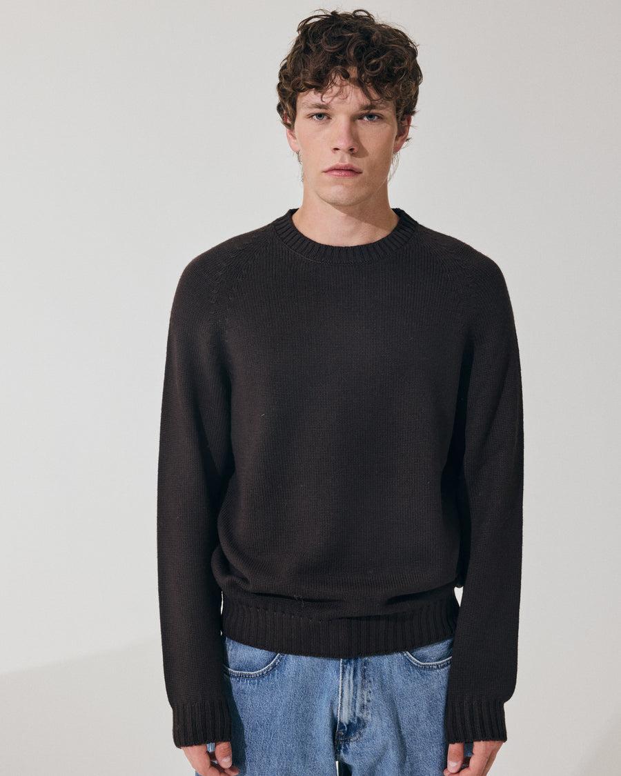 Scaglione ROUND NECK RAGLAN SOFT MERINO EBANO