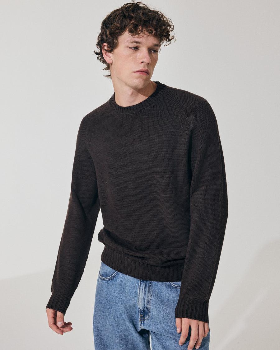Scaglione ROUND NECK RAGLAN SOFT MERINO EBANO