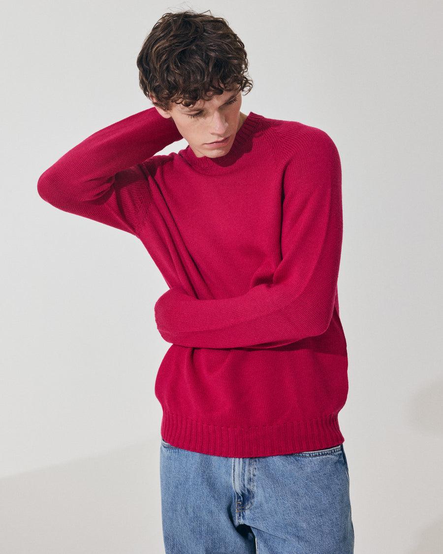Scaglione ROUND NECK RAGLAN SOFT MERINO MAGENTA
