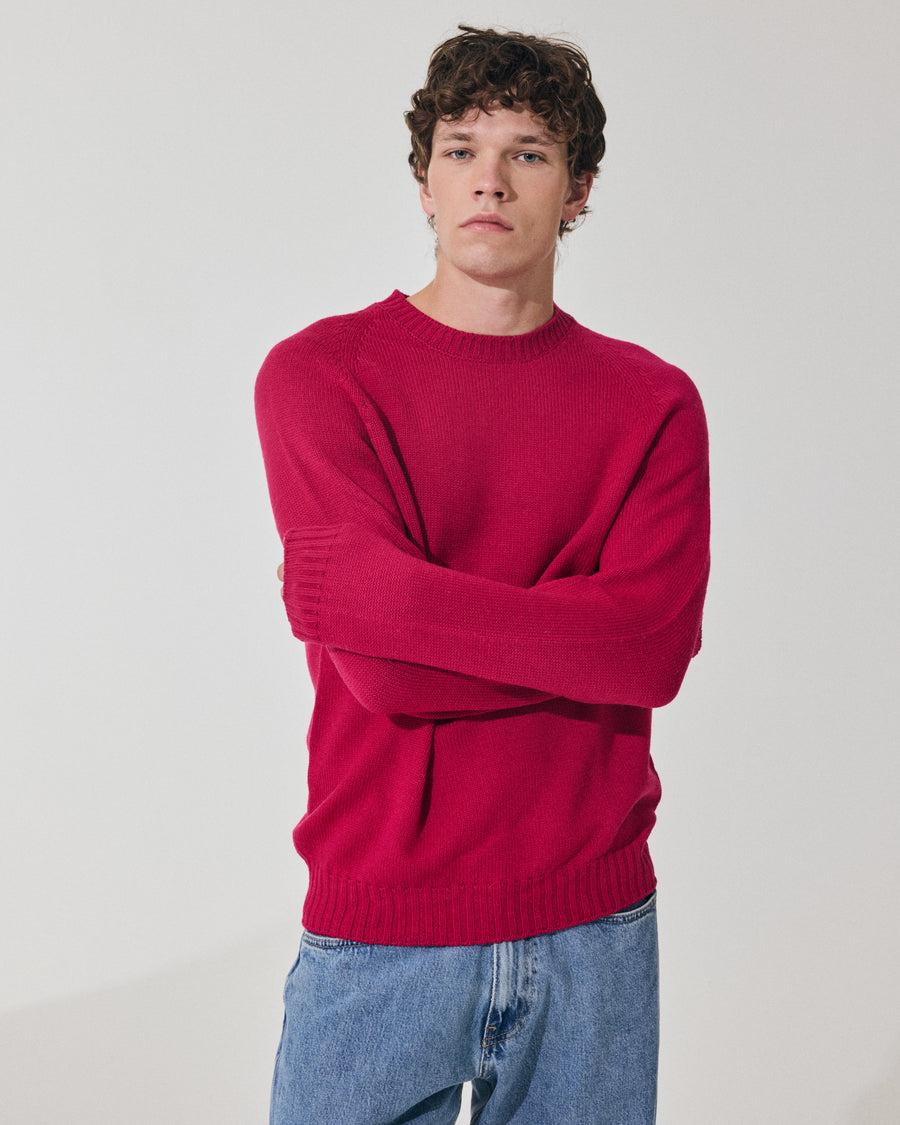 Scaglione ROUND NECK RAGLAN SOFT MERINO MAGENTA
