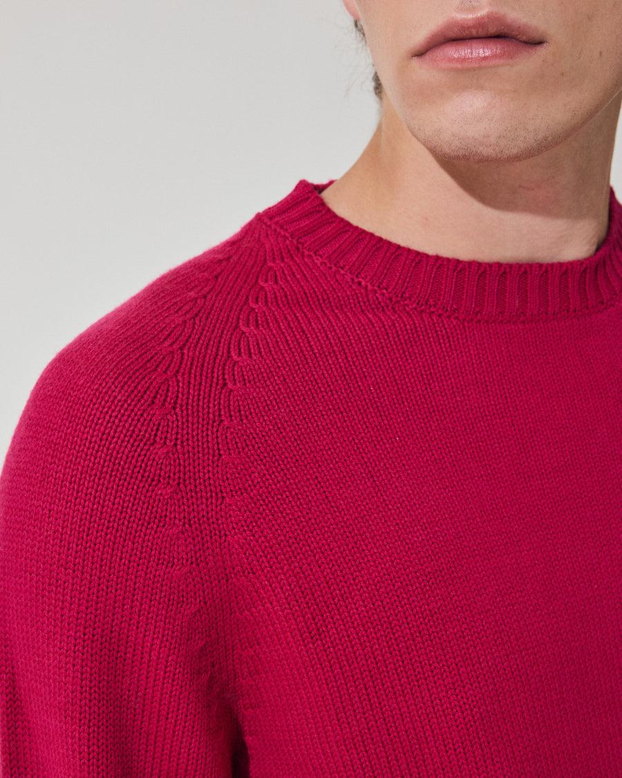 Scaglione ROUND NECK RAGLAN SOFT MERINO MAGENTA