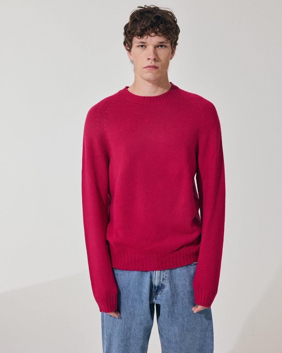 Scaglione ROUND NECK RAGLAN SOFT MERINO MAGENTA