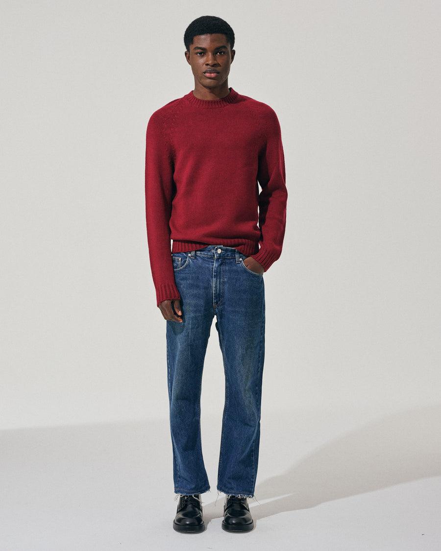 Scaglione ROUND NECK RAGLAN SOFT MERINO MERLOT