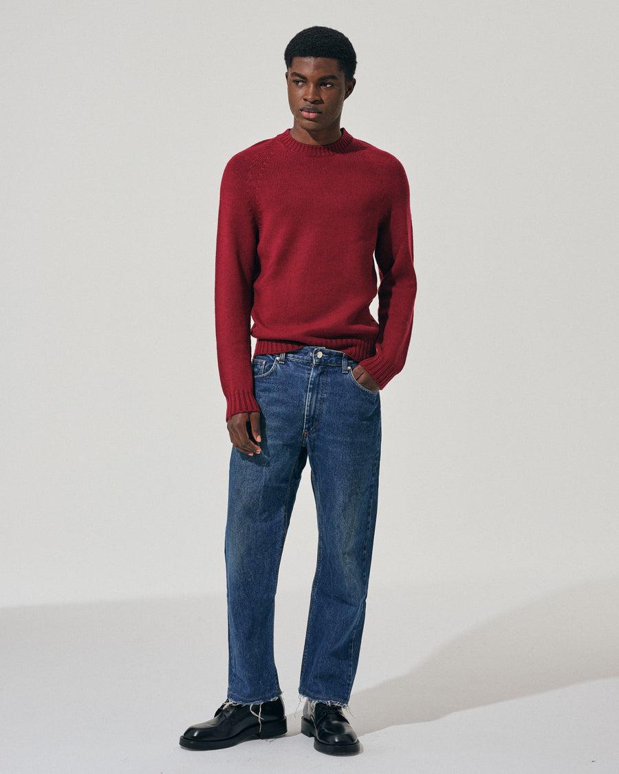 Scaglione ROUND NECK RAGLAN SOFT MERINO MERLOT