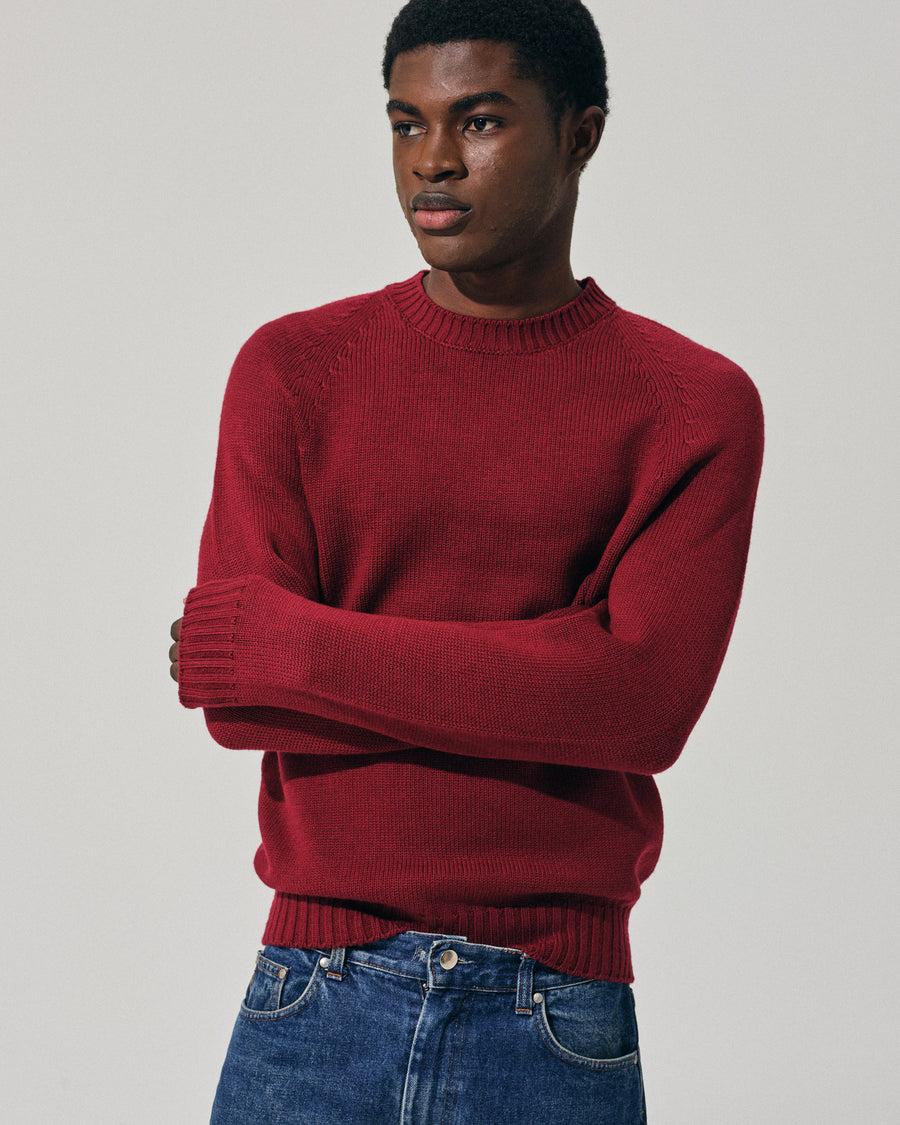 Scaglione ROUND NECK RAGLAN SOFT MERINO MERLOT