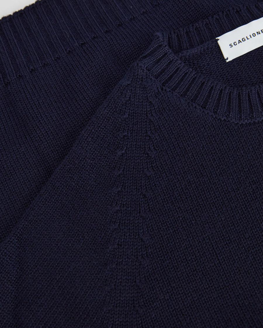 Scaglione ROUND NECK RAGLAN SOFT MERINO NAVY