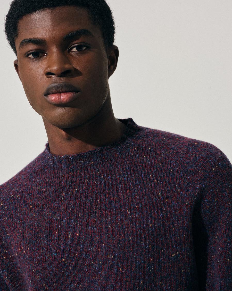 Scaglione ROUND NECK RAGLAN TWEEDMOULINE' NAVY