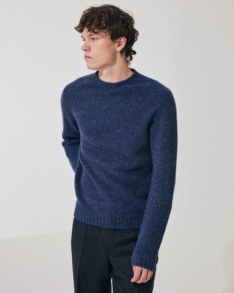 Scaglione ROUND NECK RAGLAN TWEEDMOULINE' ROYAL