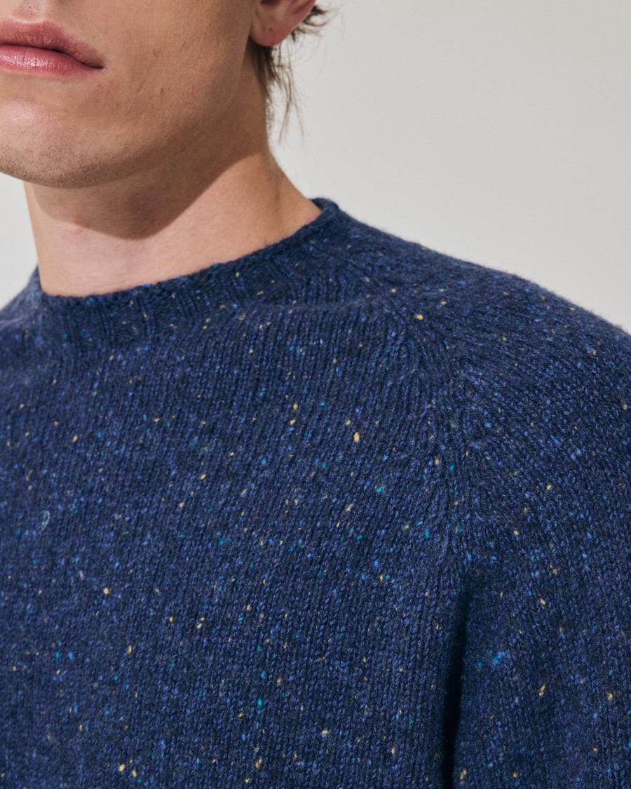 Scaglione ROUND NECK RAGLAN TWEEDMOULINE' ROYAL