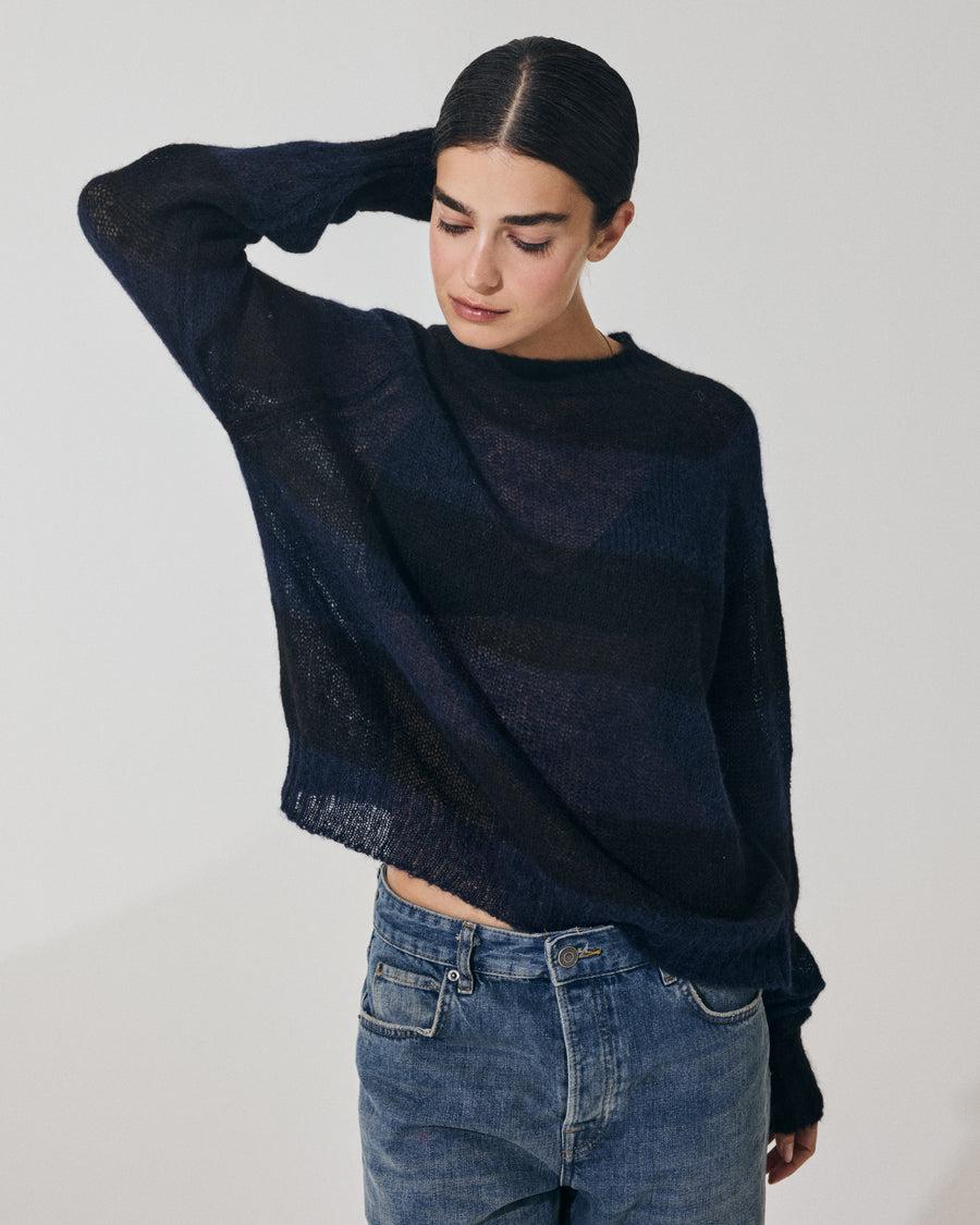 Scaglione ROUND NECK RIGA RUGBY NAVY/BLACK