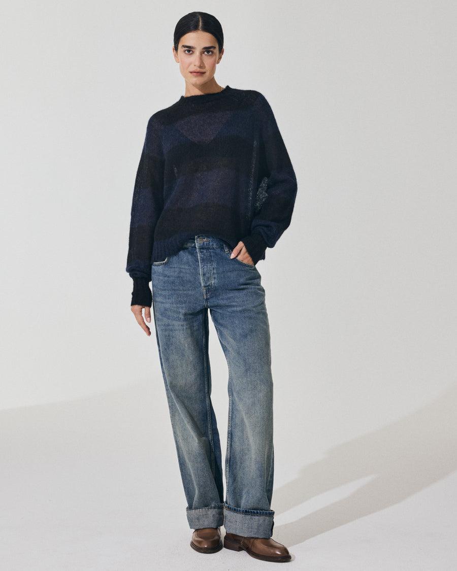 Scaglione ROUND NECK RIGA RUGBY NAVY/BLACK