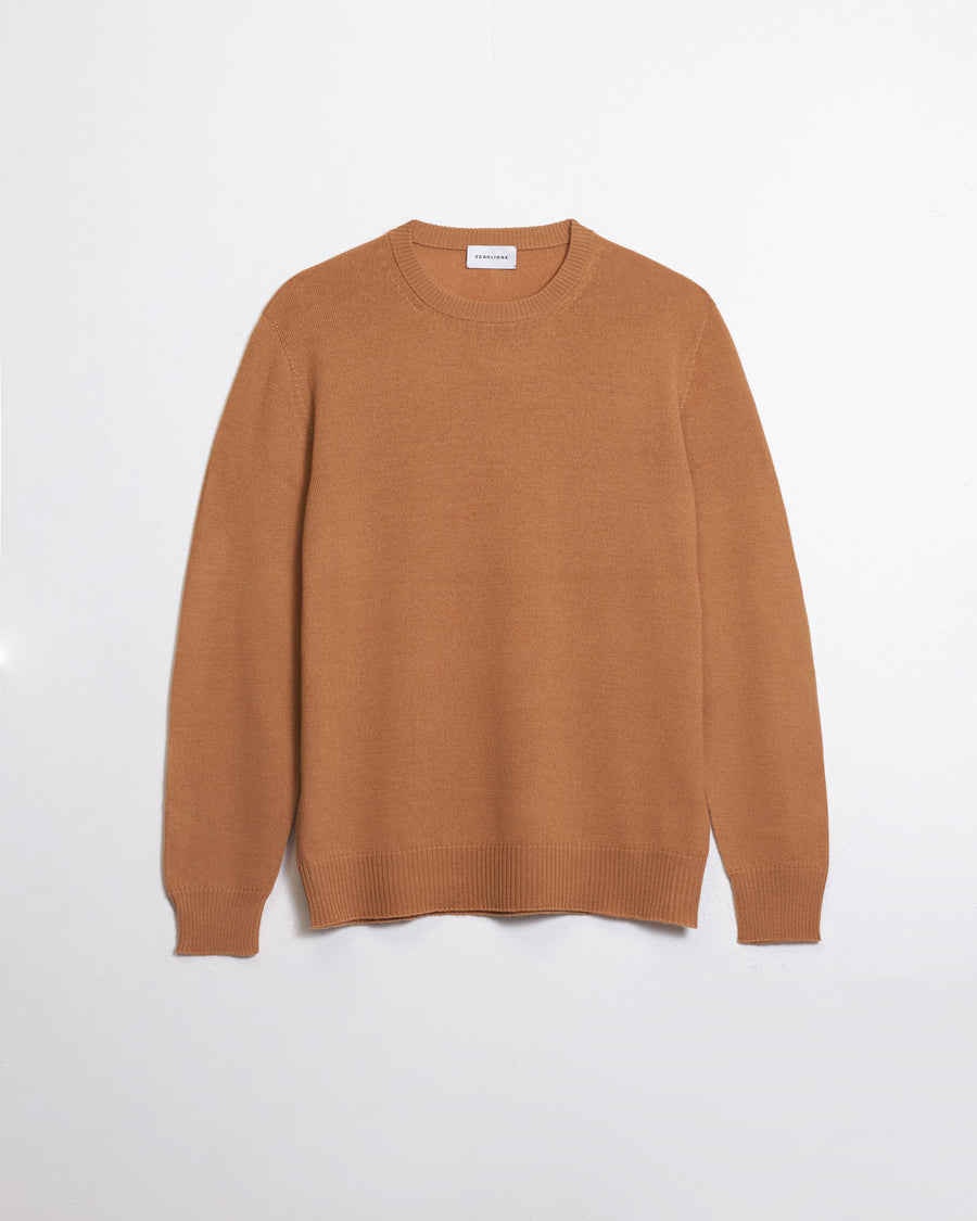Scaglione ROUND NECK SEAMLESS MERINO CAMEL