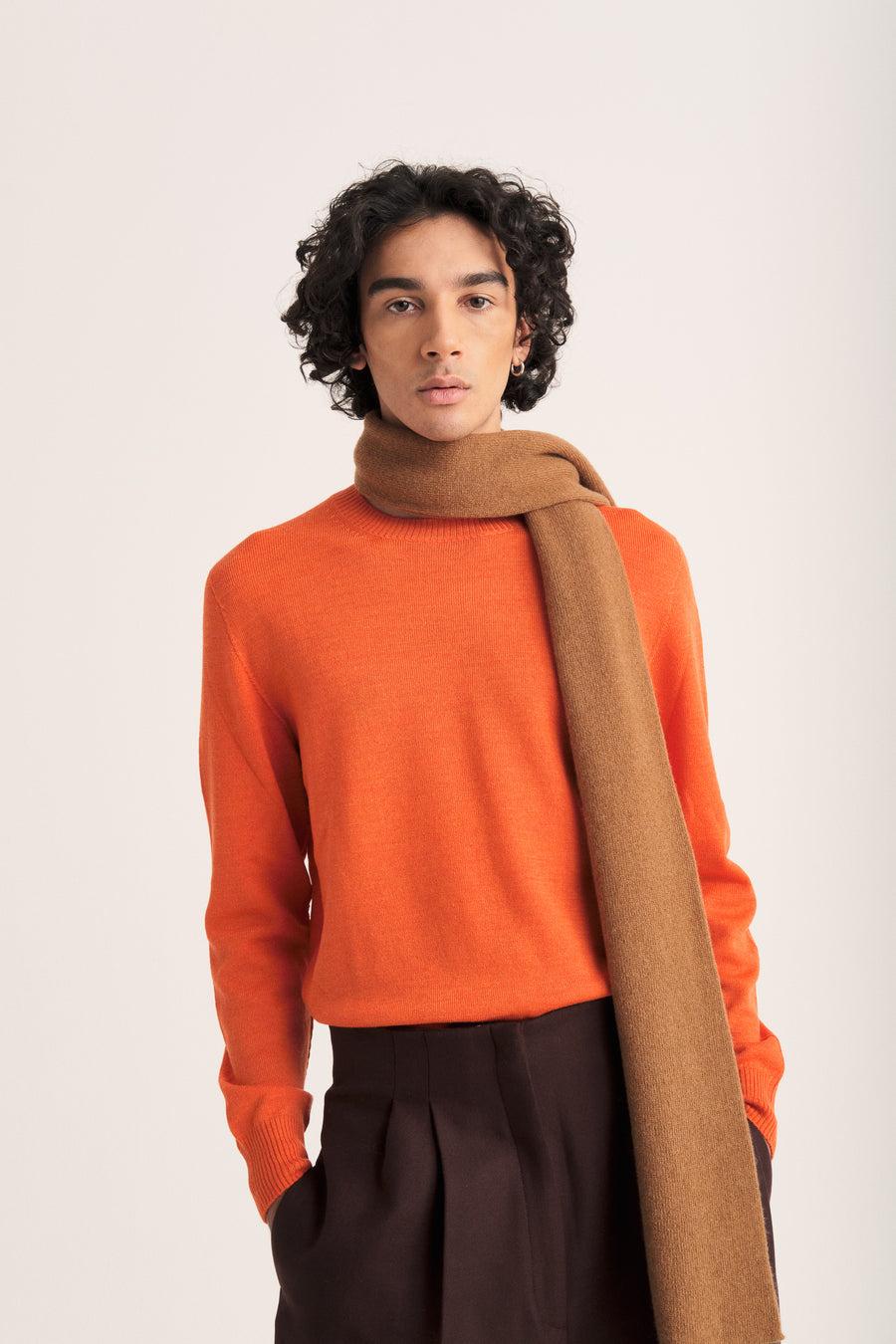 Scaglione ROUND NECK SEAMLESS MERINO CARROT