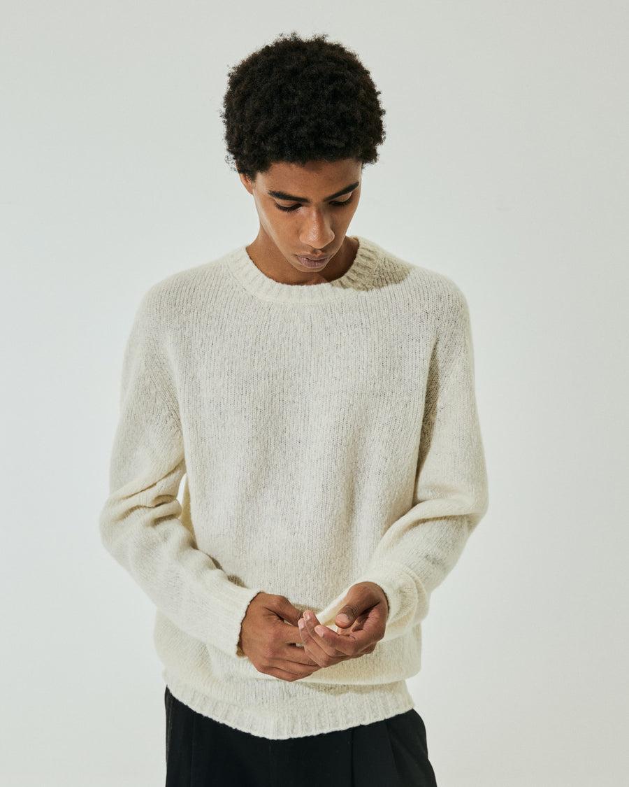 Scaglione ROUND NECK SEAMLESS PUFFED CASHMERE MILK