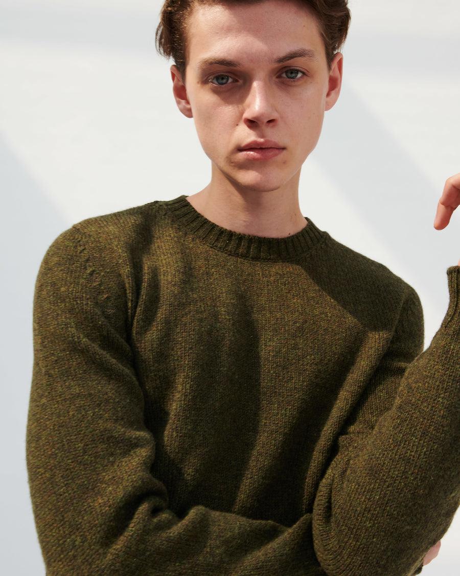 Scaglione ROUND NECK SEAMLESS SOFTWOOL ARMY