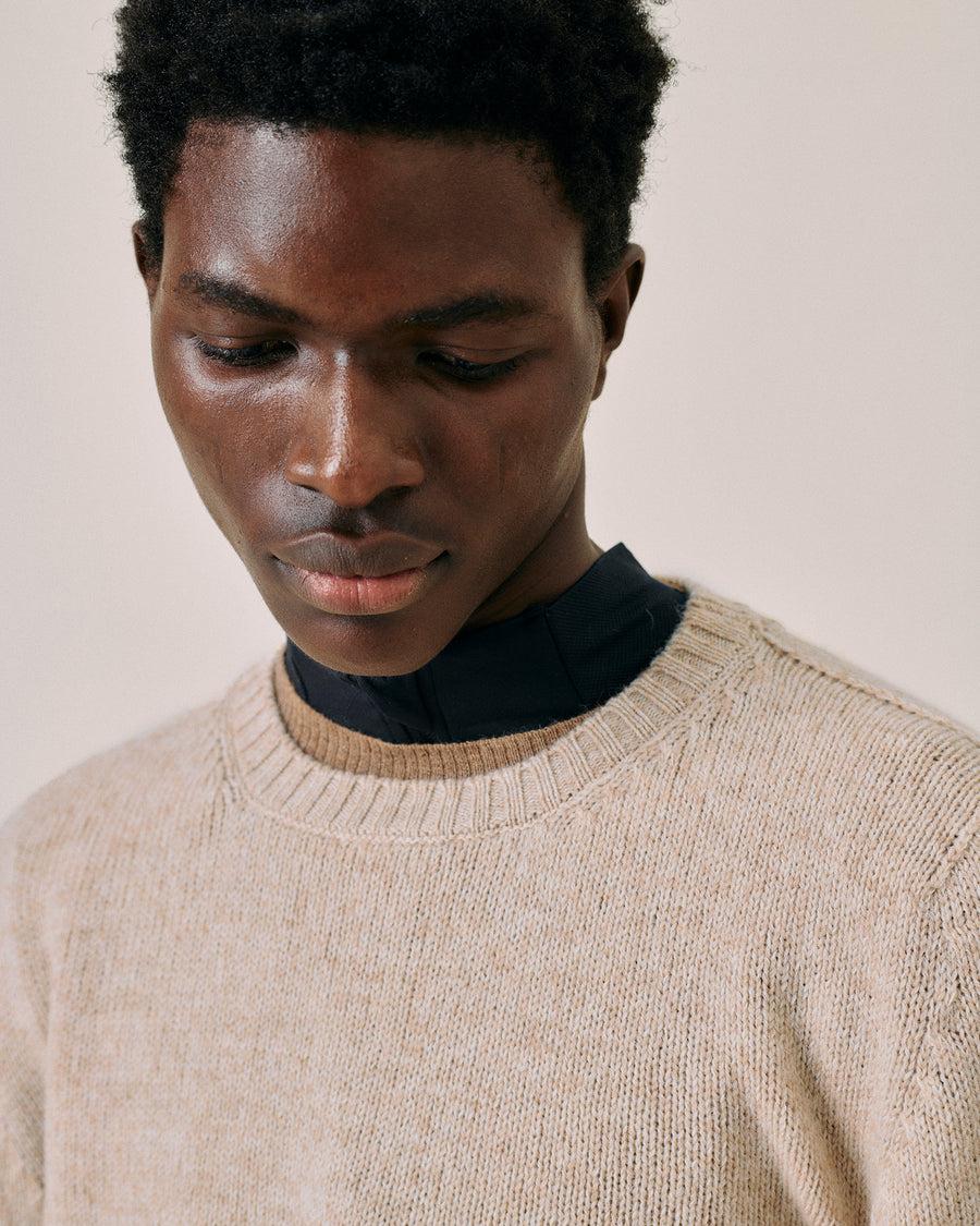 Scaglione ROUND NECK SEAMLESS SOFTWOOL DUNE