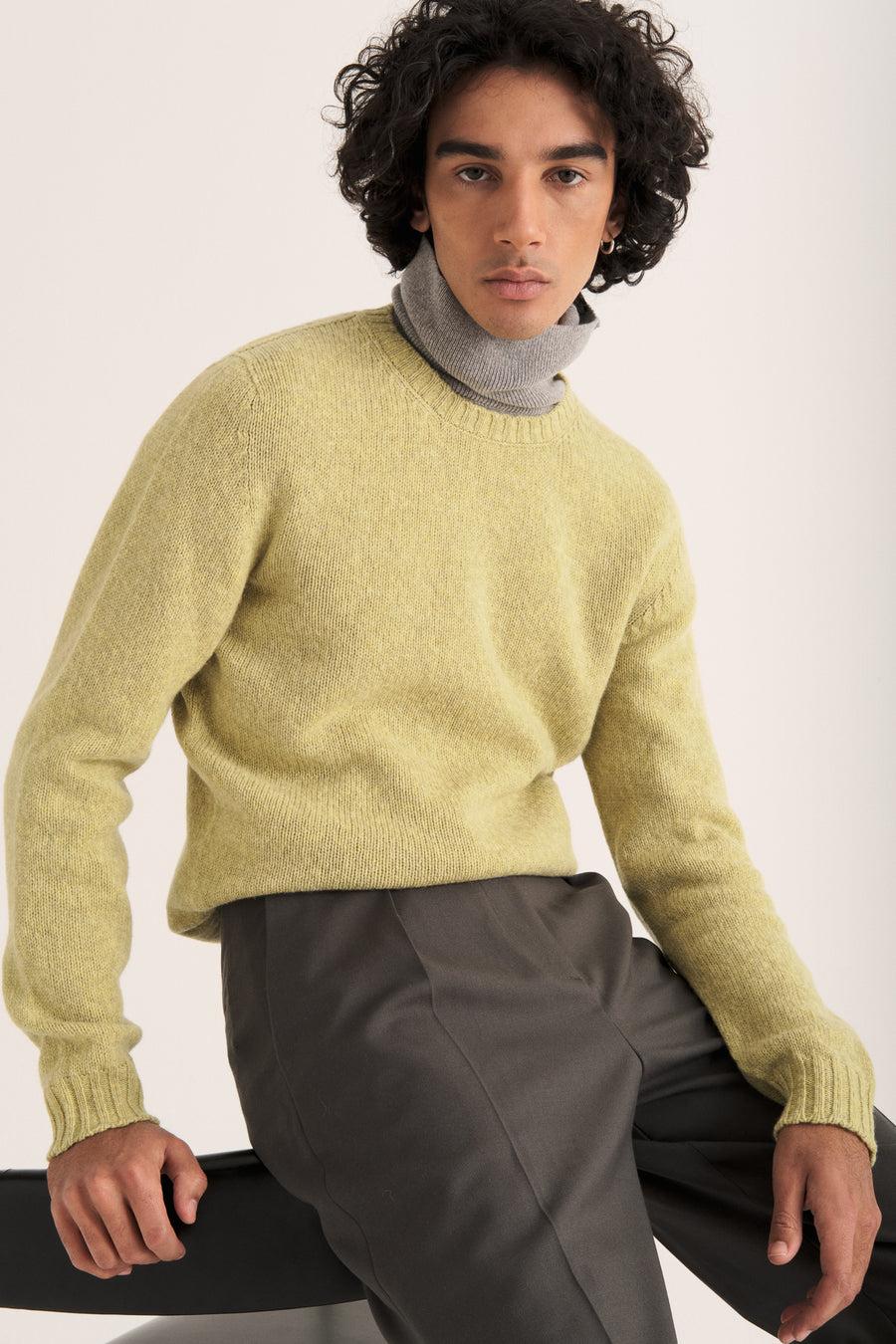 Scaglione ROUND NECK SEAMLESS SOFTWOOL LIME