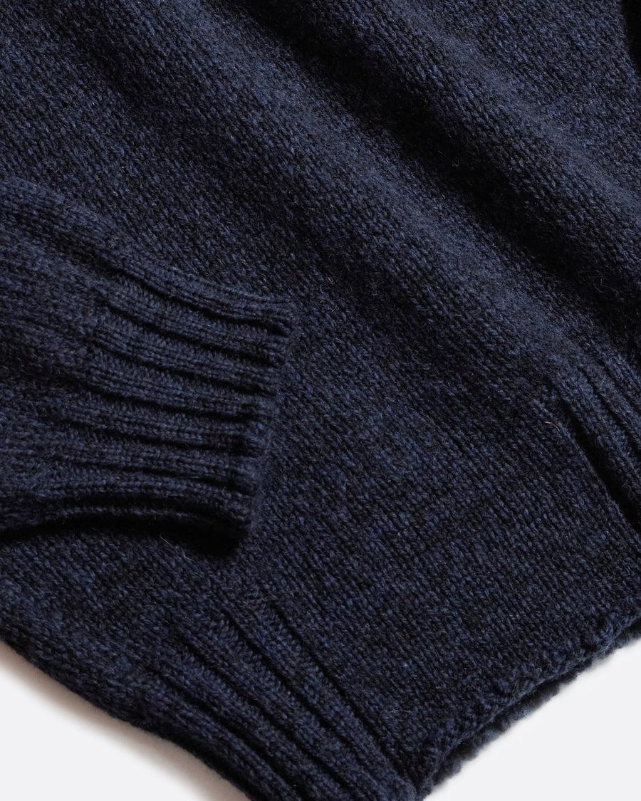 Scaglione ROUND NECK SEAMLESS SOFTWOOL NAVY