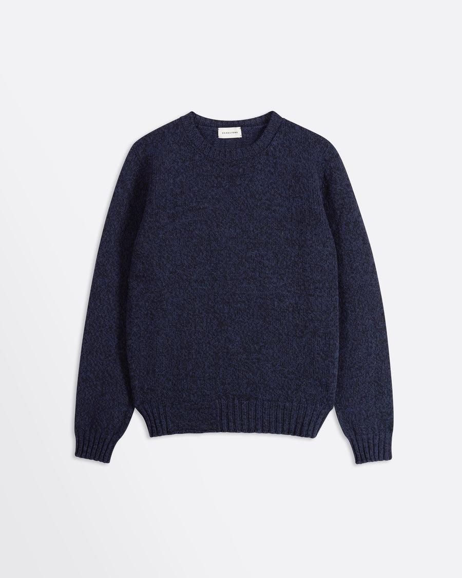 Scaglione ROUND NECK SEAMLESS SOFTWOOL NAVY
