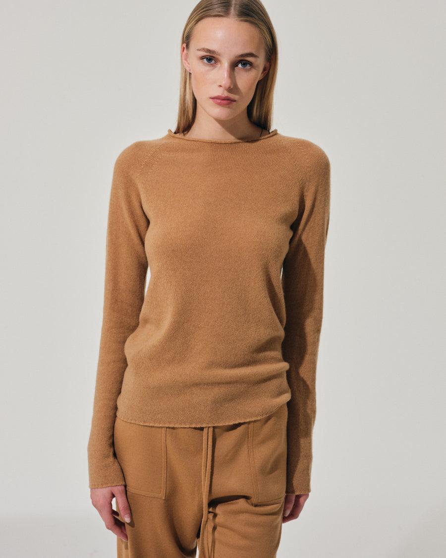 Scaglione ROUND NECK SLIM RAGLAN SEAMLESS CARAMEL