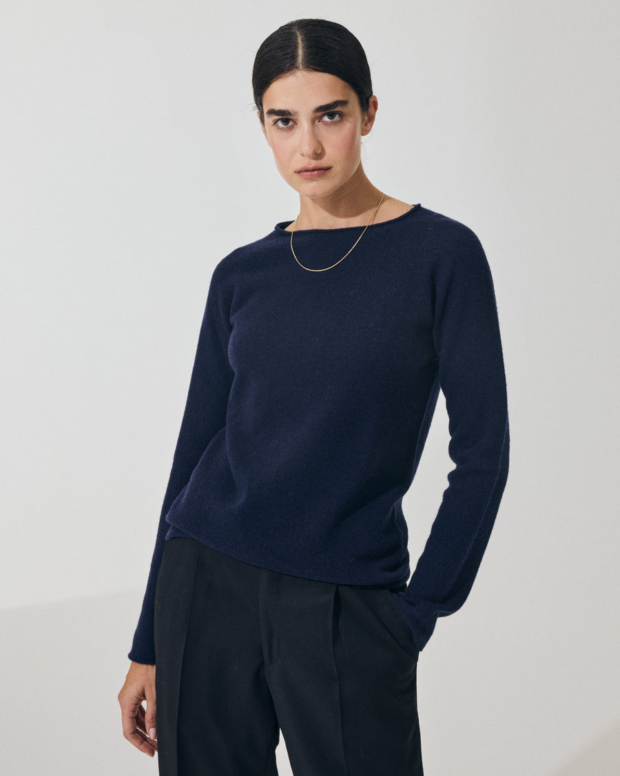 Scaglione ROUND NECK SLIM RAGLAN SEAMLESS NAVY