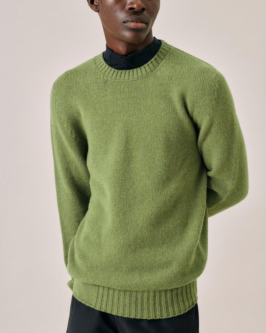 Scaglione ROUND NECK SOFT HYBRD CASHMERE CACTUS