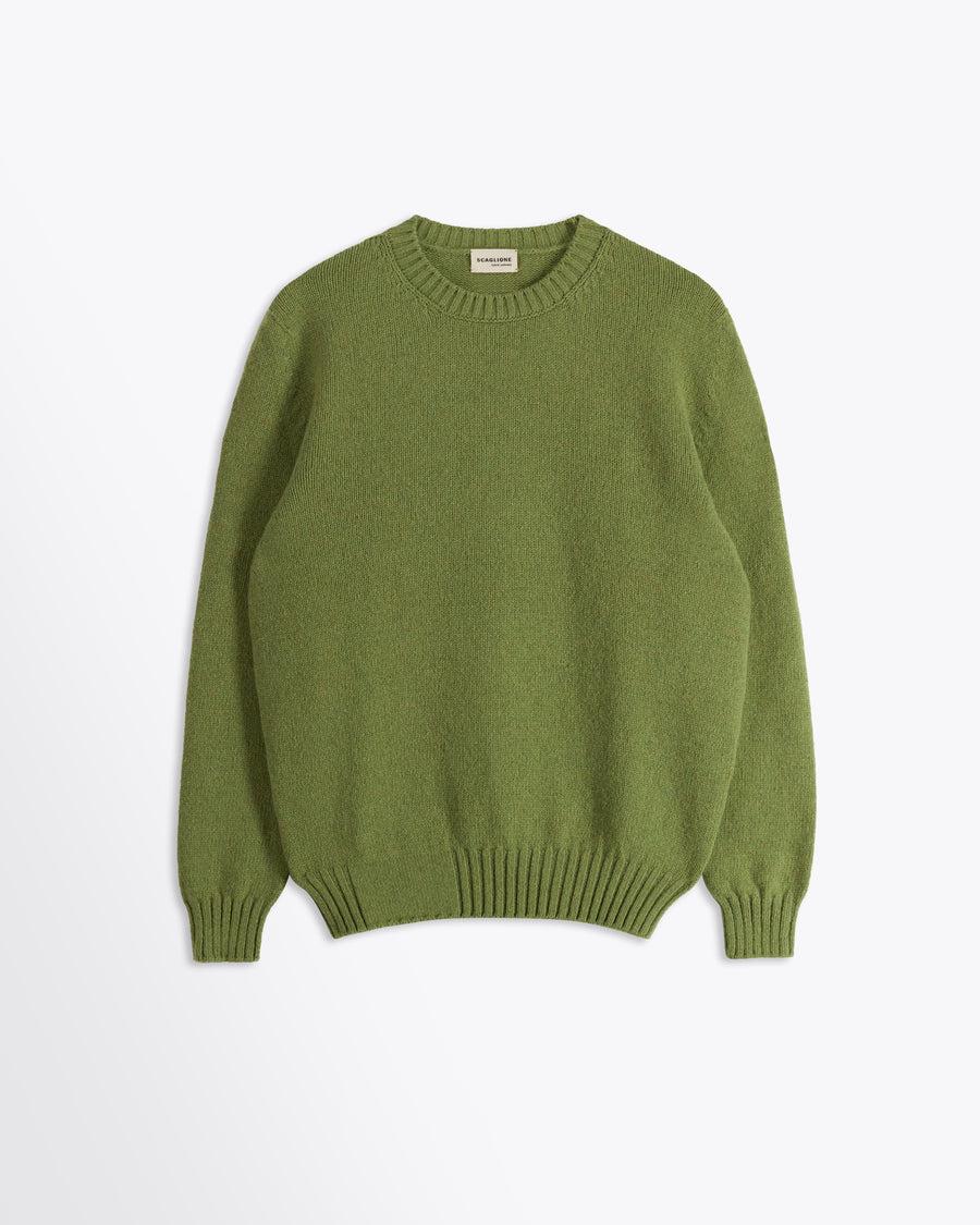 Scaglione ROUND NECK SOFT HYBRD CASHMERE CACTUS