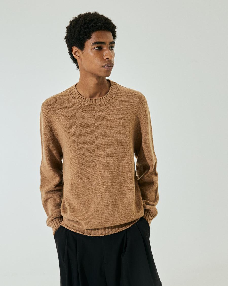 Scaglione ROUND NECK SOFT HYBRD CASHMERE CARAMEL