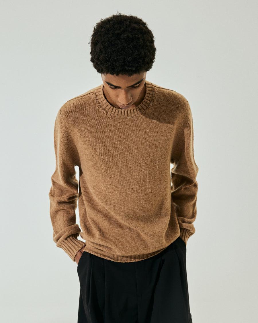 Scaglione ROUND NECK SOFT HYBRD CASHMERE CARAMEL