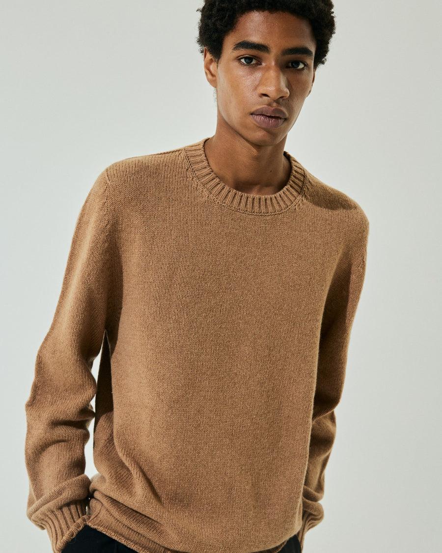 Scaglione ROUND NECK SOFT HYBRD CASHMERE CARAMEL