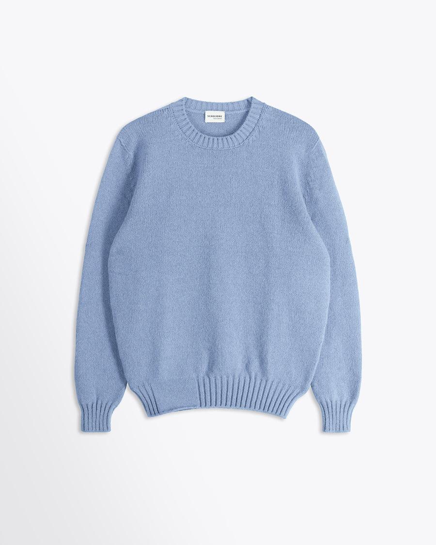 Scaglione ROUND NECK SOFT HYBRD CASHMERE CELESTE