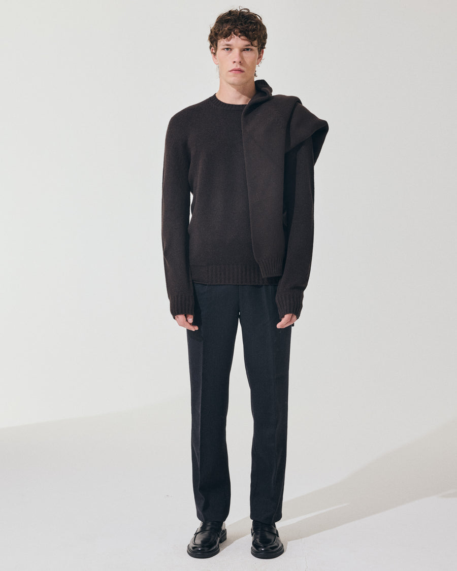 Scaglione ROUND NECK SOFT HYBRD CASHMERE EBANO