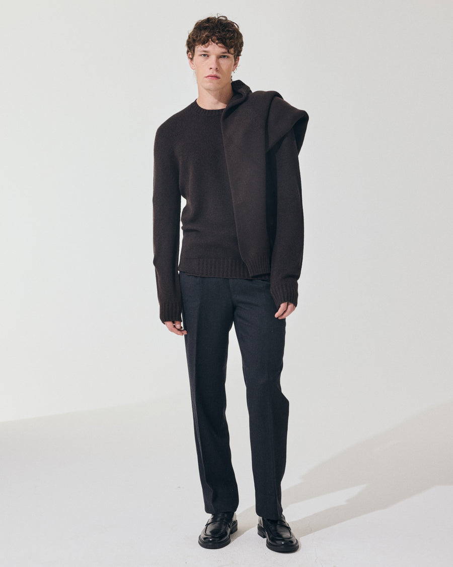 Scaglione ROUND NECK SOFT HYBRD CASHMERE EBANO